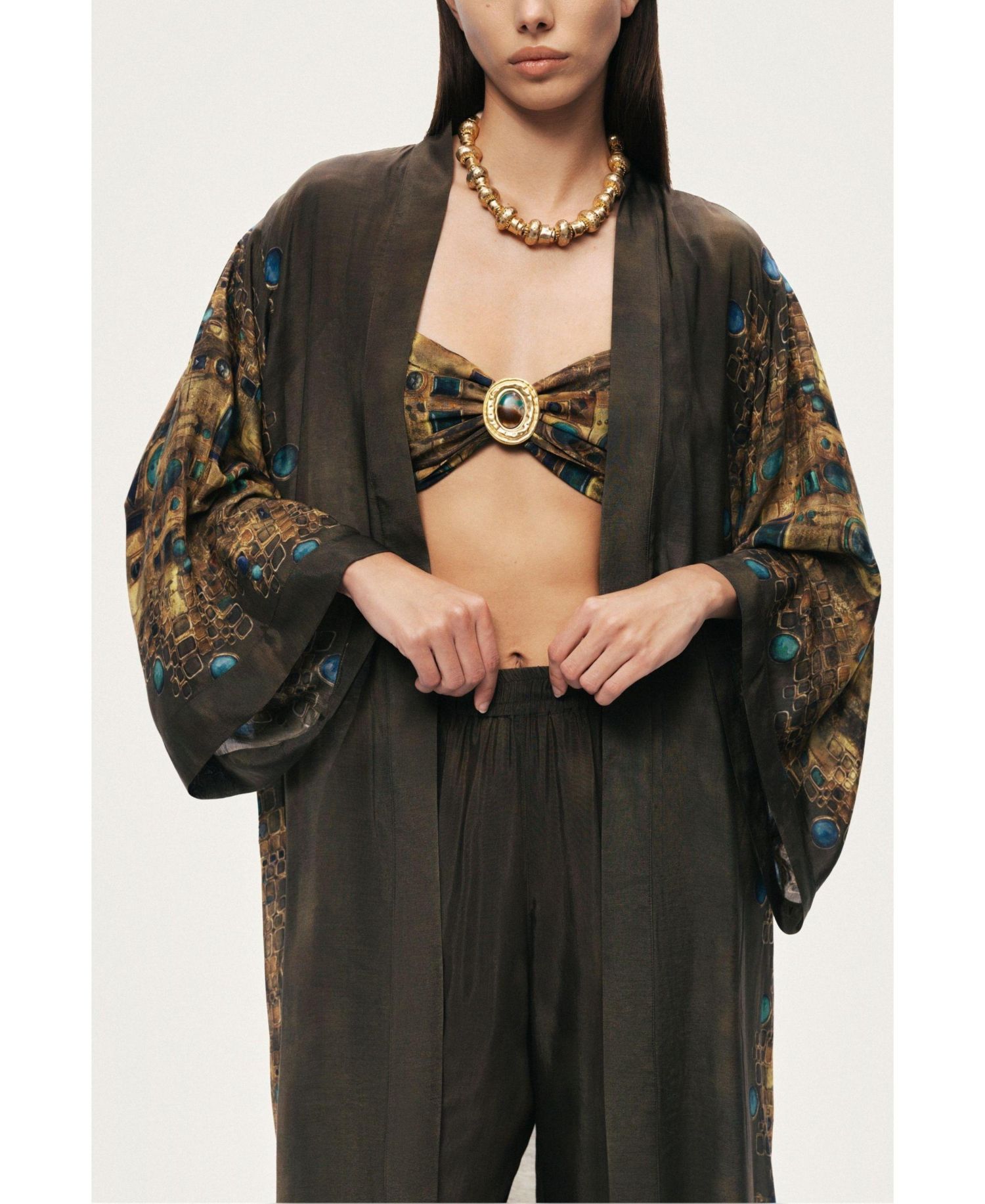 Women's Printed Ring Detail Crop Top