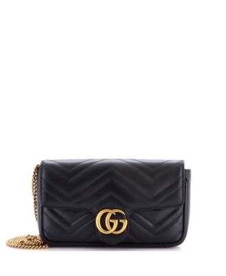 Mini GG Marmont Wallet on Chain Matelasse Leather