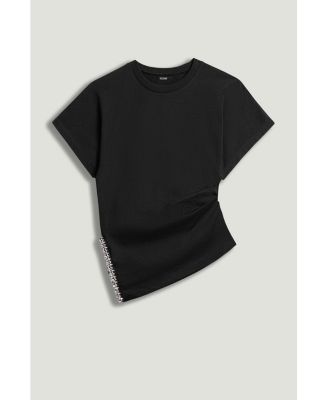 Women's Embellished Asymmetric T-Shirt