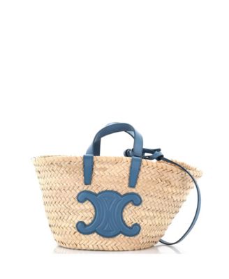 Teen Classic Panier Basket Tote Raffia and Leather