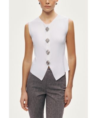 Women's Embellished Sleeveless Knit Top