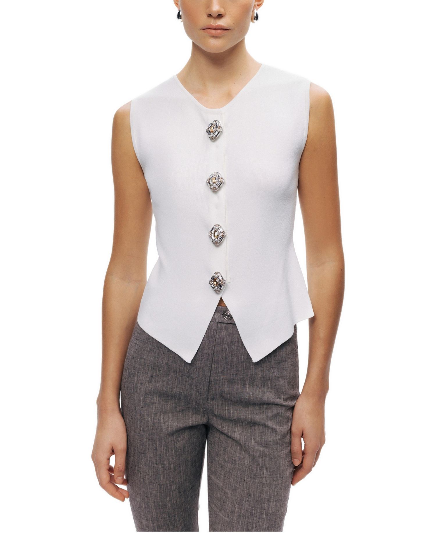 Women's Embellished Sleeveless Knit Top