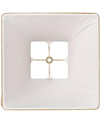 Set of 2 Square Lamp Shades Rust Small 5" Top x 9" Bottom x 10" High Spider with Replacement Harp and Finial Fitting