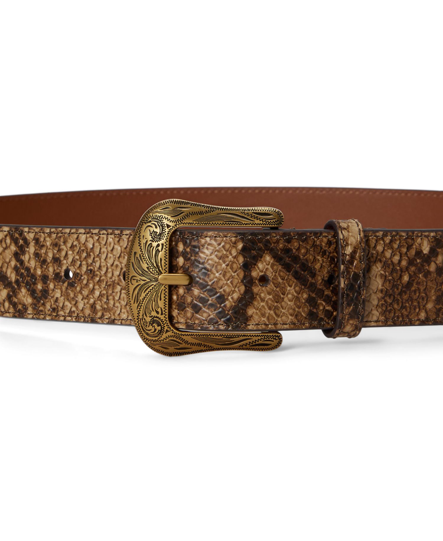 Python Embossed Leather Belt