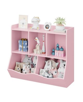 Wooden Kids Bookshelf and Toy Storage, Children Bookcase with 5 Compartments