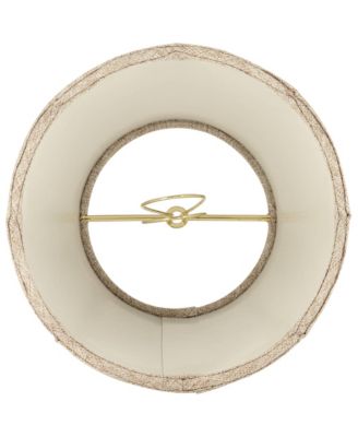 Set of 2 Scalloped Empire Lamp Shades Fawn Small 4" Top x 6" Bottom x 5.5" High Candle Clip Harp and Finial Fitting