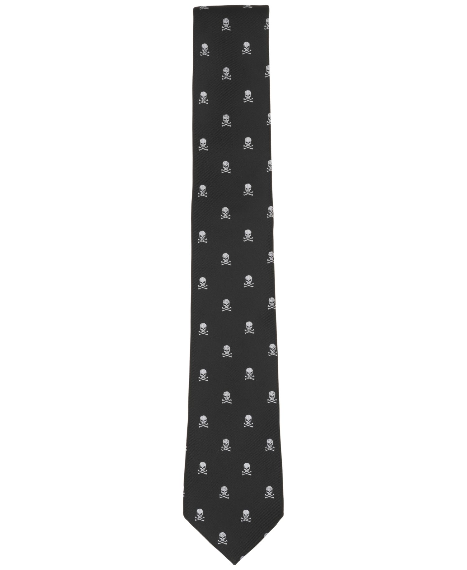 Men's Cross-Bone Solid Skinny Tie