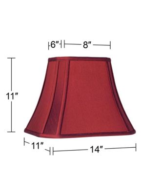 Set of 2 Rectangular Lamp Shades Medium 8" Wide x 6" Deep at Top 14" Wide x 11" Deep at Bottom 11" High Spider Harp Finial