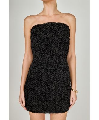 Women's Smocking detail tube mini dress