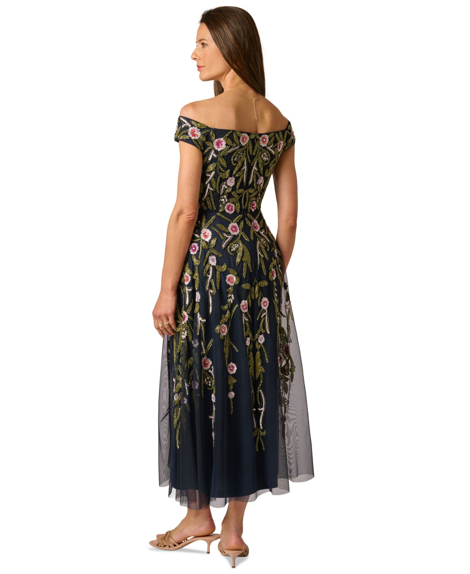 Women's Beaded Fit & Flare Dress