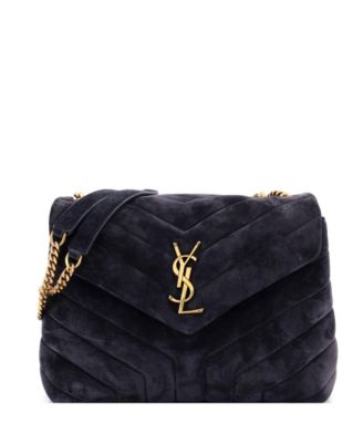 Small Loulou Shoulder Bag Matelasse Chevron Suede