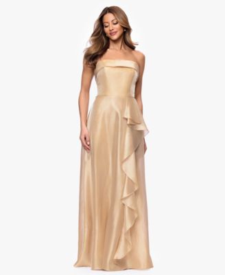 Petite Sleeveless A-Line Strapless Gown