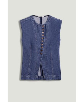 Women's Button-Front Denim Vest