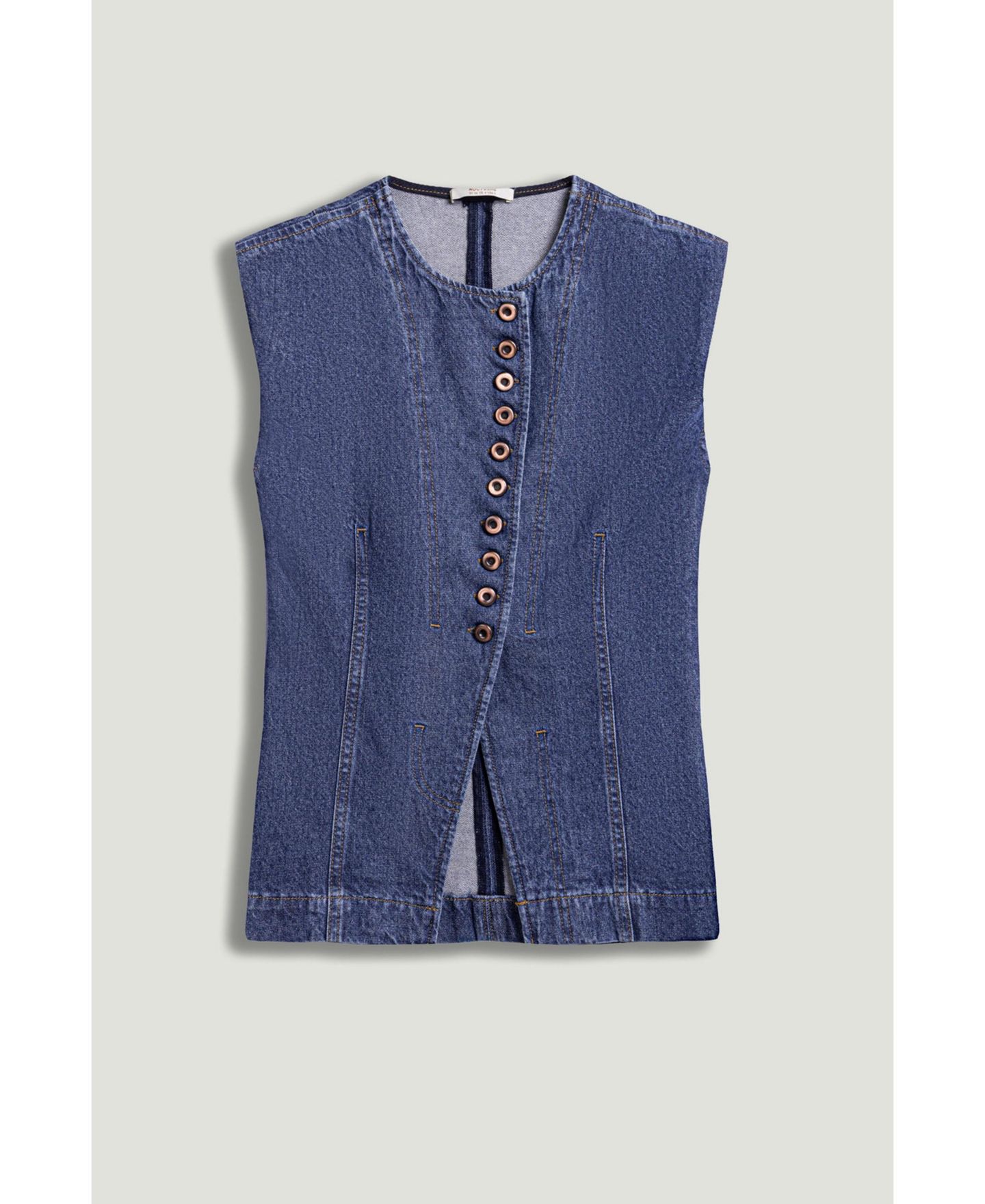 Женский жилет NOCTURNE Button-Front Denim — фото 7