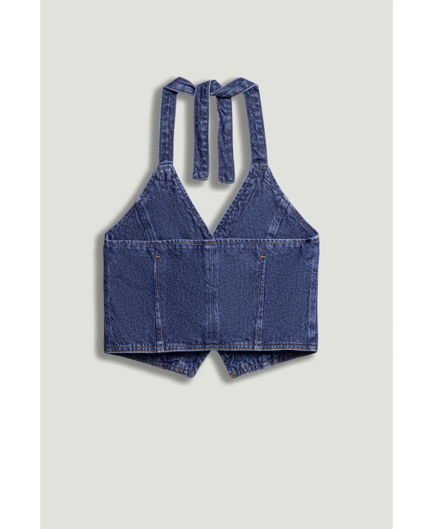Women's Halter Neck Denim Vest