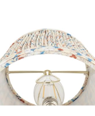 4" Top x 6" Bottom x 5 1/2" High x 5 1/2" Slant Print Lamp Shade Replacement Set of 6 Leaf Pleated Clip On