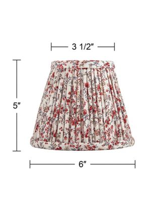 Nelle 3 1/2" Top x 6" Bottom x 5" High x 5" Slant Print Lamp Shade Replacement Set of 4 Floral Clip On Candelabra