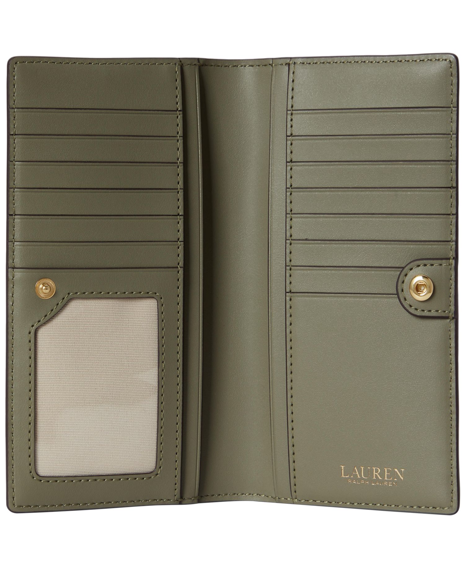Crosshatch Leather Slim Mini Snap Closure Wallet