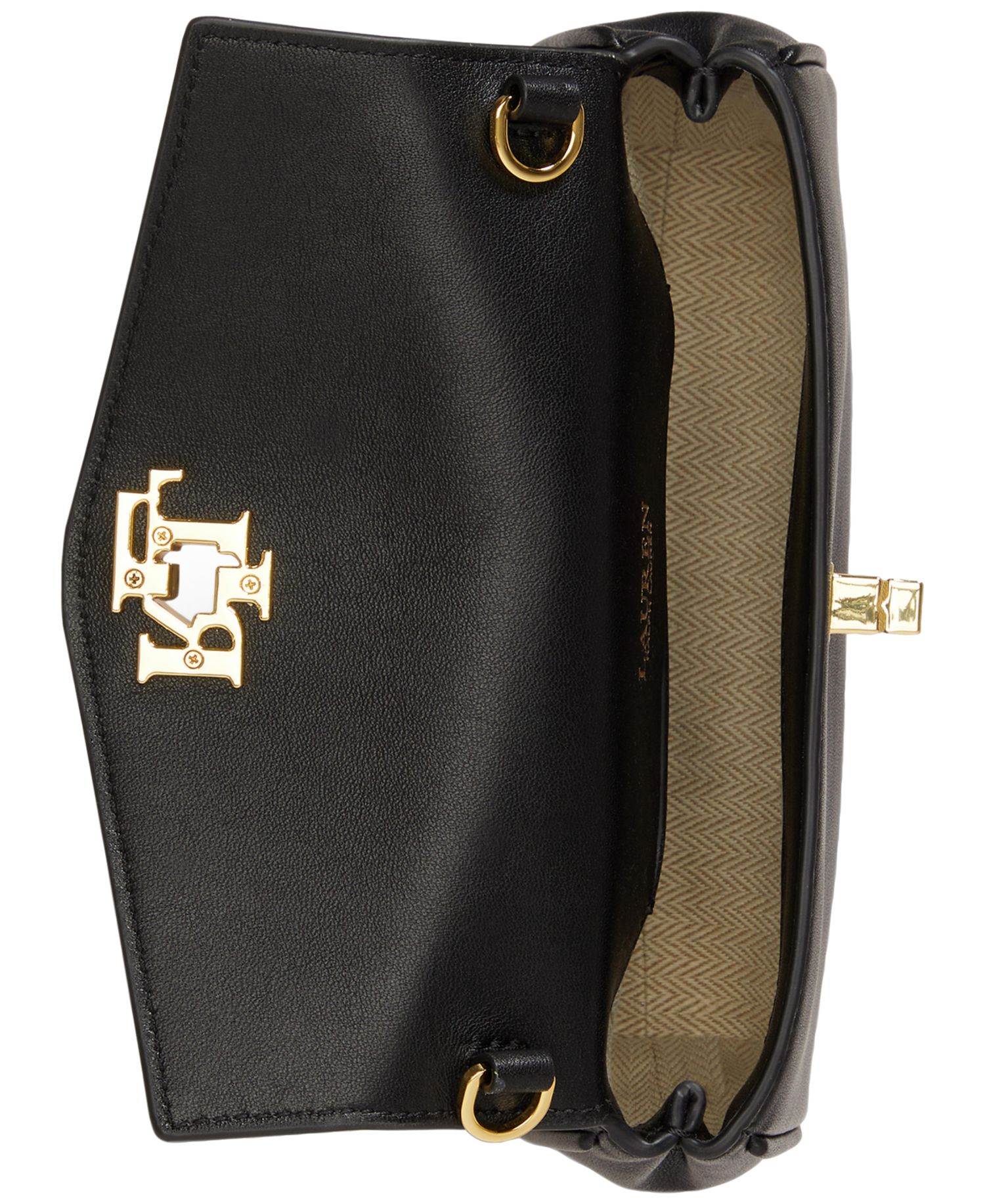 Turnlock Leather Wristlet Crossbody