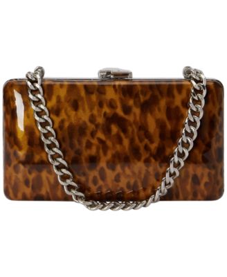 Franki Small Tortoiseshell Patent Clutch 