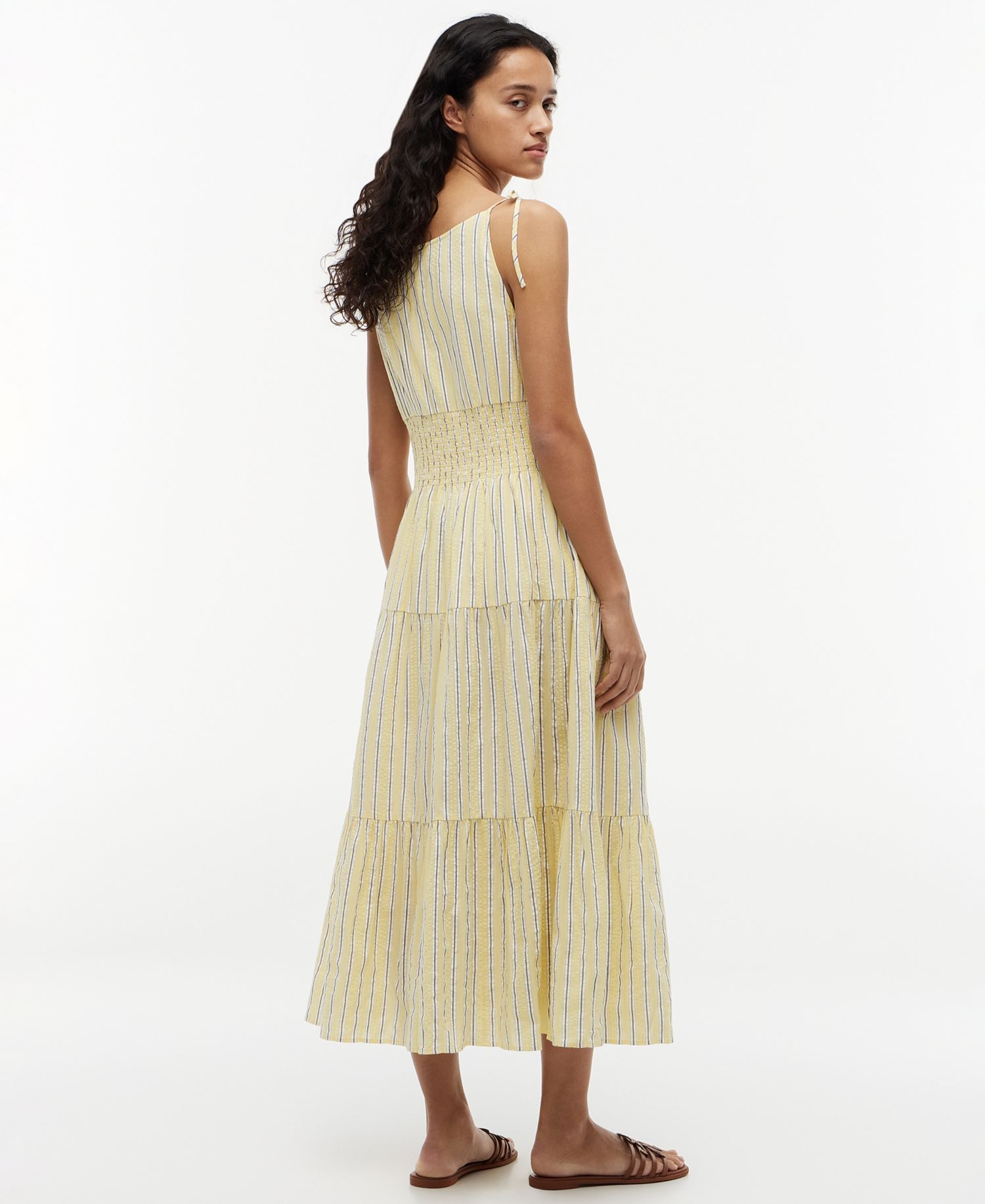 Women's Smocked Tie-Detail Sleeveless Midi Dress