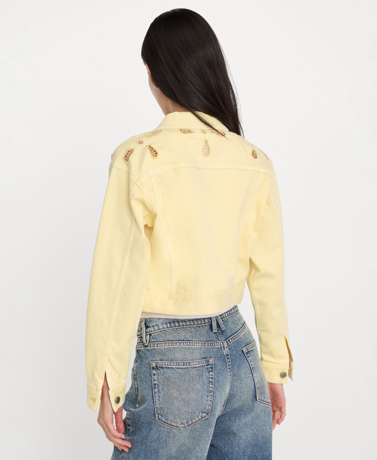 Женская куртка Good American Essential Crop Denim Jacket, цвет: Anyw — фото 4