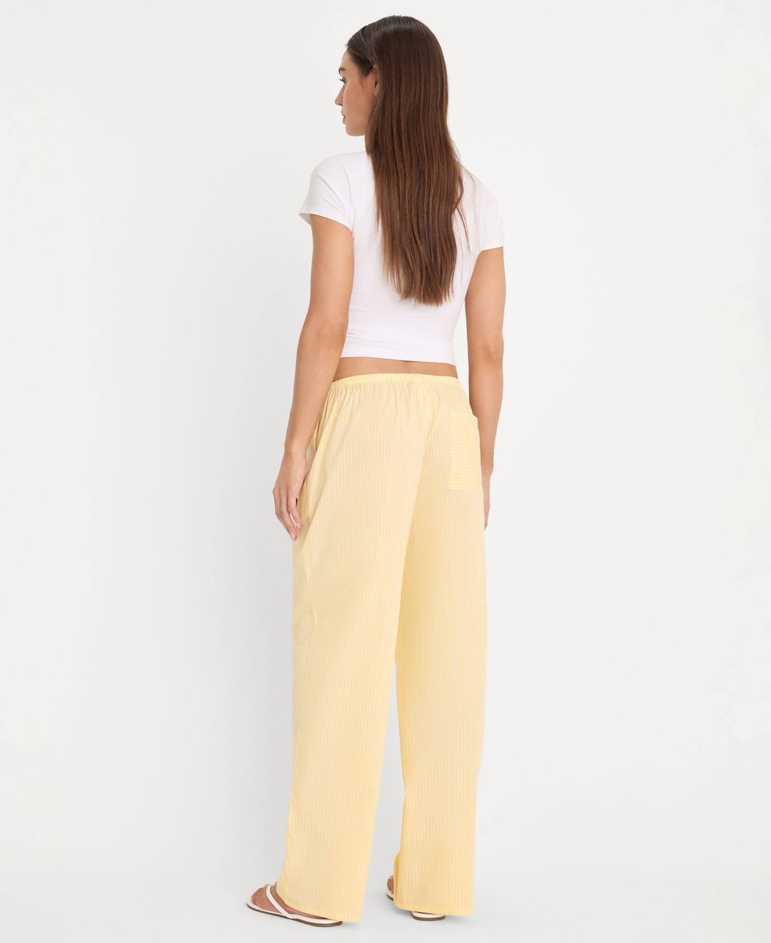 Women's Poplin Lace Trimmed Pants