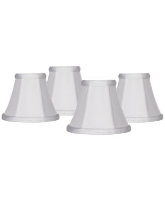 Imperial Shade Set of 4 Empire Chandelier Lamp Shades White Small 3" Top x 6" Bottom x 5" High Candelabra Clip-On Fitting
