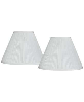 Set of 2 Pleated Empire Lamp Shades Medium 7" Top x 16" Bottom x 11.25" High Spider with Harp and Finial Fitting