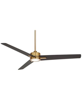 60" Monte Largo Soft Brass LED 12" Rod Ceiling Fan