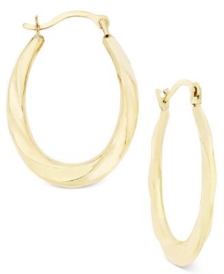 Macy's Oval Swirl Hoop Earrings in 10k Gold - Macy's