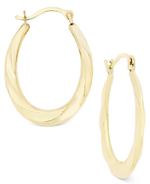Macy's Oval Swirl Hoop Earrings in 10k Gold & Reviews - Earrings ...