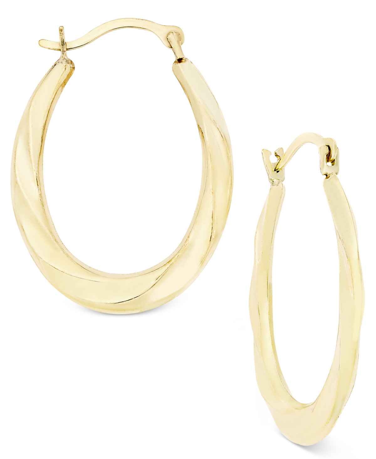 Украшения Macy's Oval Swirl Hoop Earrings in 10k Gold — фото 1
