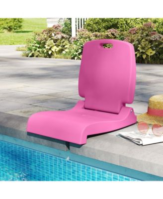 Foldable Pool Chair with Built-in Handle and Backrest Support