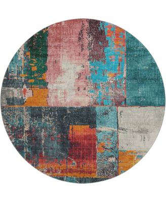 Mayfield Machine Washable AMF1866 8' x 8' Round Area Rug