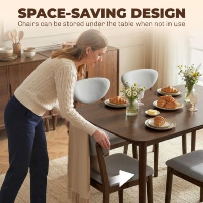 Dining Table Set for 4, Mid-Century Modern Kitchen Table and Chairs