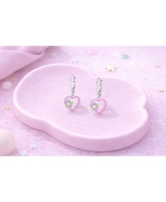 Girls Heart Hypoallergenic Earrings with Sterling Silver Leverbacks