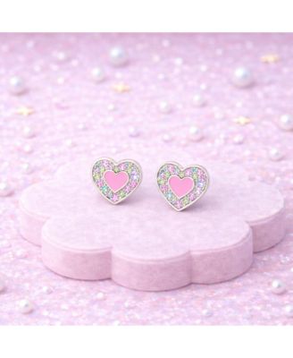Girls Heart Hypoallergenic Earrings with Surgical Titanium Screwbacks