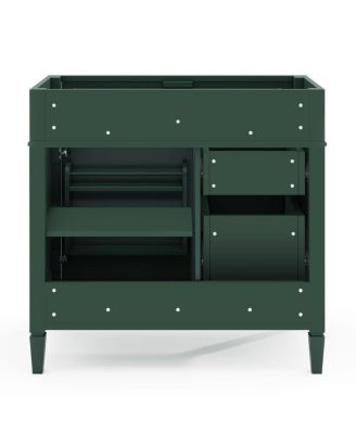 36 Inch Modern Bathroom Vanity without Top Sink, Soft Close Drawers, Adjustable Shelf and Door Organizer for Small Spaces.