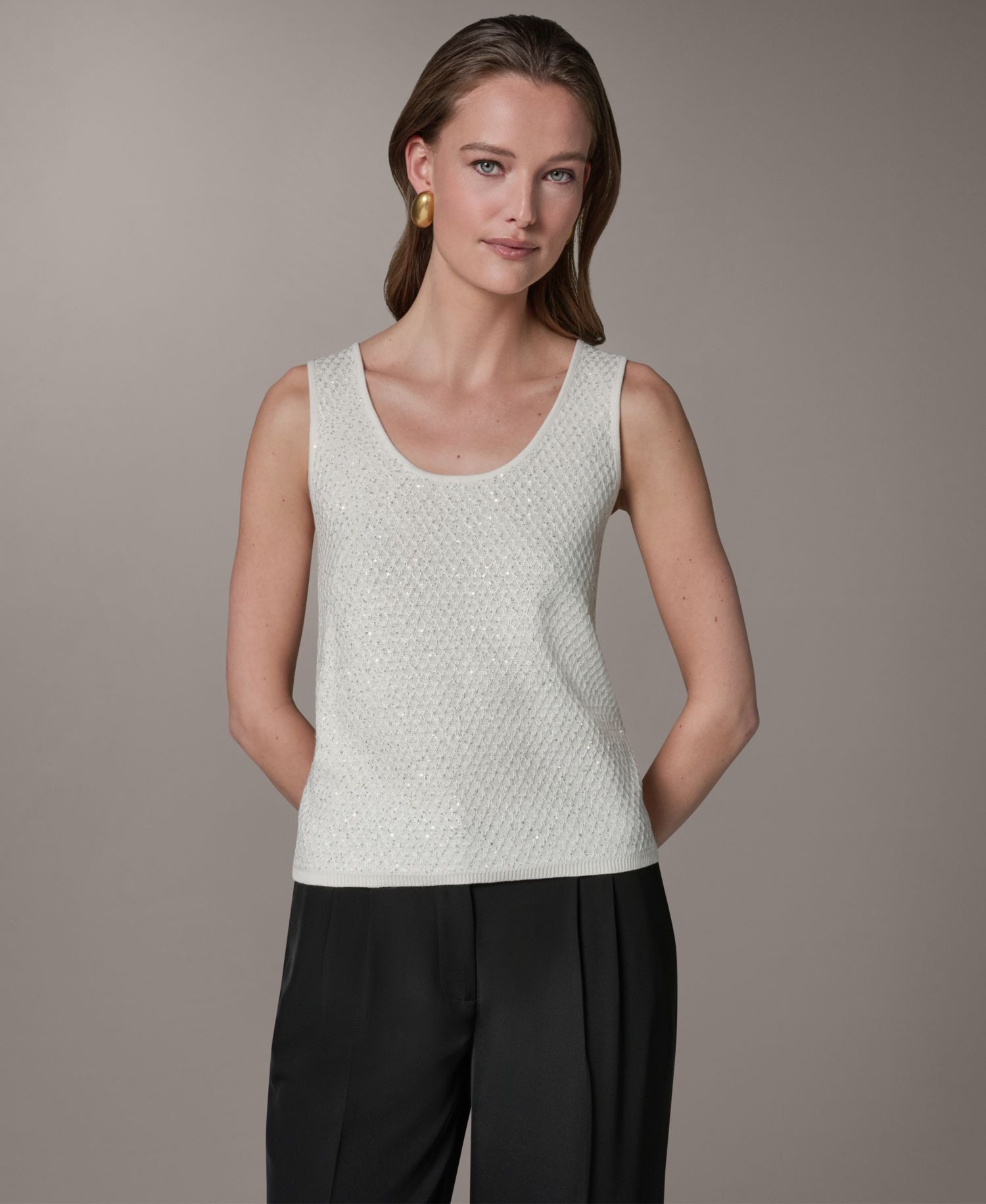 Women's Scoop Neck Sequin Cami Top