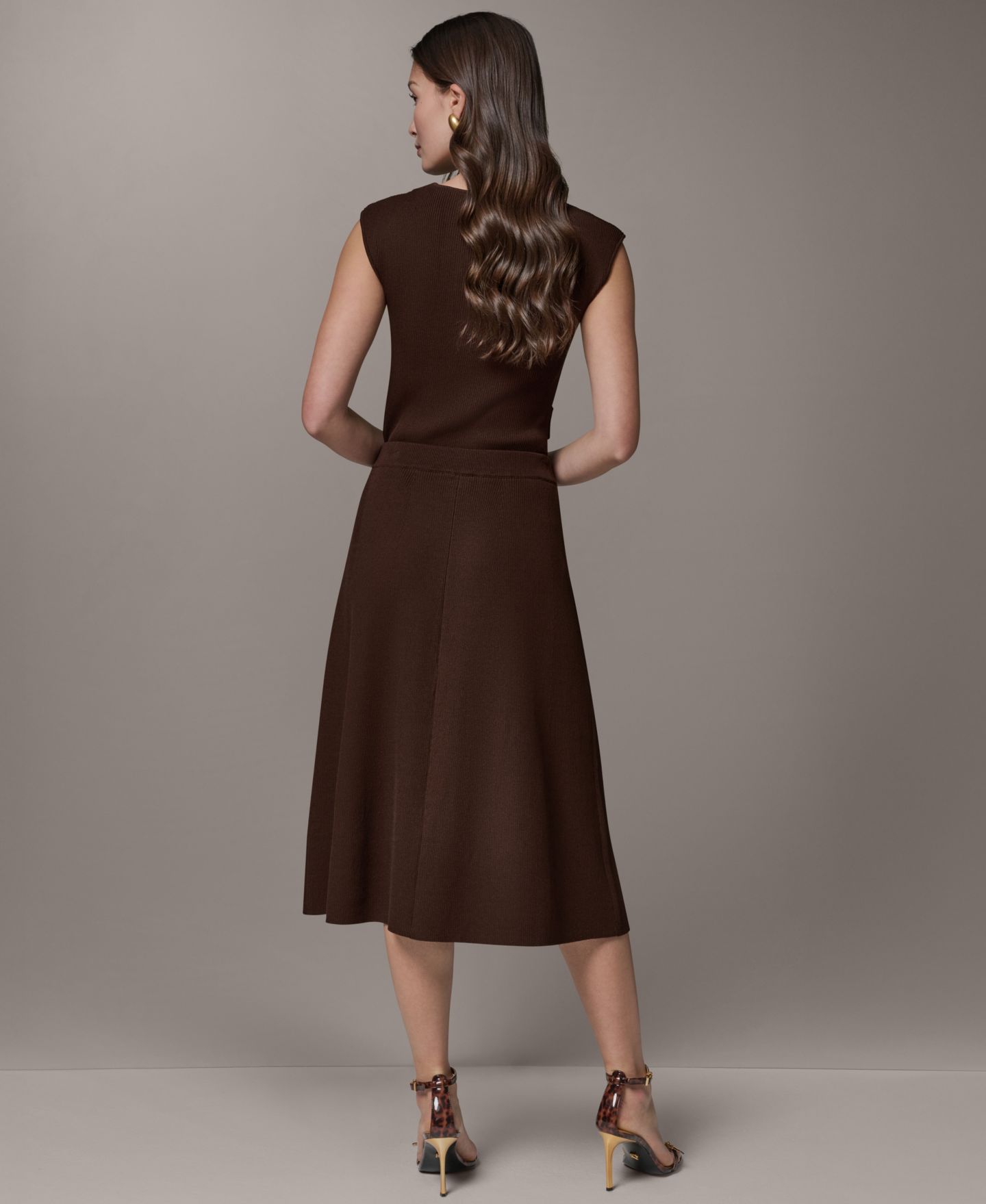 Женская юбка Donna Karan New York A-Line Midi, цвет: Canyon — фото 6