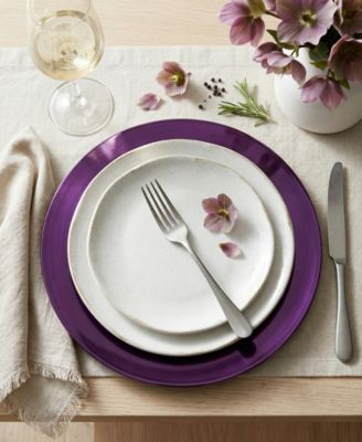 Metallic Round Charger Plate 12 Piece Dinnerware Set, Service for 12