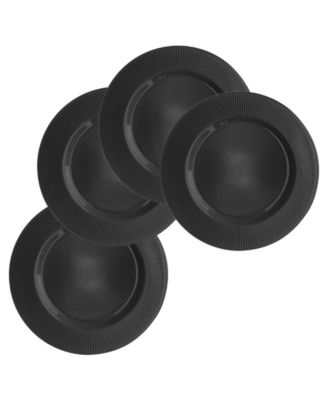 Sunray Black Glass 13" Charger Plate, Set of 4