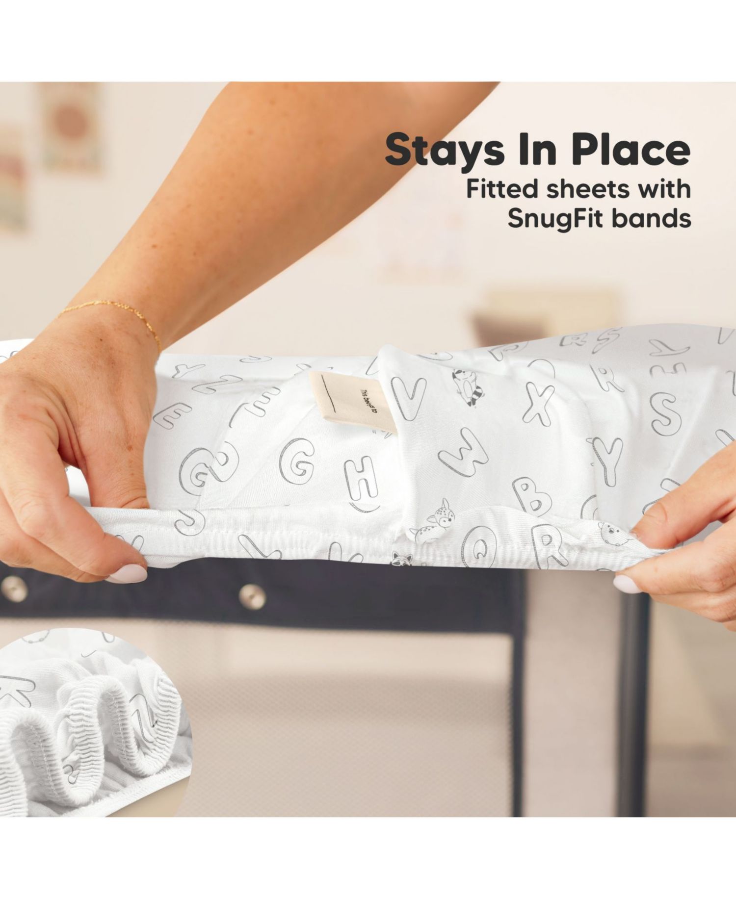 Mini Crib Sheets for Baby Girls, Boys, 2-Pack Soothe Pack and Play Sheets Fitted, Pack N Play Mattress Sheet