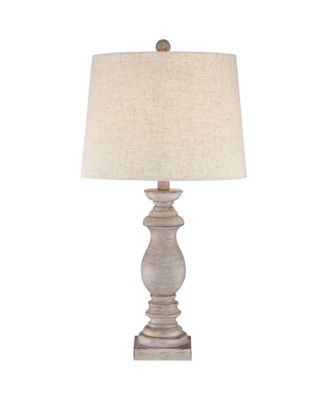 Patsy 26 1/2" Tall Candlestick Traditional Table Lamps Set of 2 WiFi Smart Socket White-Washed Wood Finish Living Room