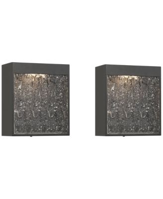 Sofia 8 1/2" High Modern Outdoor Wall Light Fixture Mount Porch House Set of 2 LED Bulb