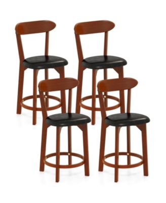 23.5" Bar Stool with Curved Backrest Footrest Counter Height Stools