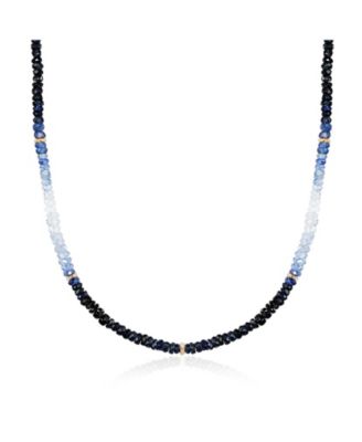 The Lovery Blue Sapphire Ombre Bead Necklace 14K Yellow Gold - Blue sapphire 954$