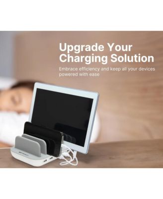 5 Port Multi Device USB Charging Station Hub with Charging Cables