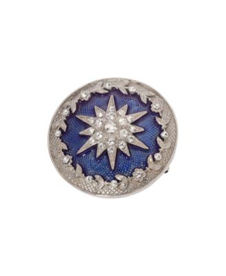 Silver-Tone Blue Enamel Star of Bethlehem Pin